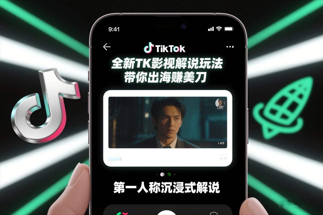 TikTok第一人称影视解说教学，全新TK影视解说玩法，带你出海賺美刀 - 佳梦网创 - 网创副业项目资源站-佳梦网创 - 网创副业项目资源站
