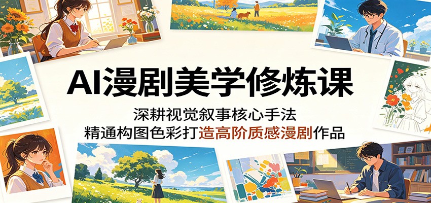 AI漫剧美学修炼课：深耕视觉叙事核心手法，精通构图色彩打造高阶质感漫剧作品 - 佳梦网创 - 网创副业项目资源站-佳梦网创 - 网创副业项目资源站
