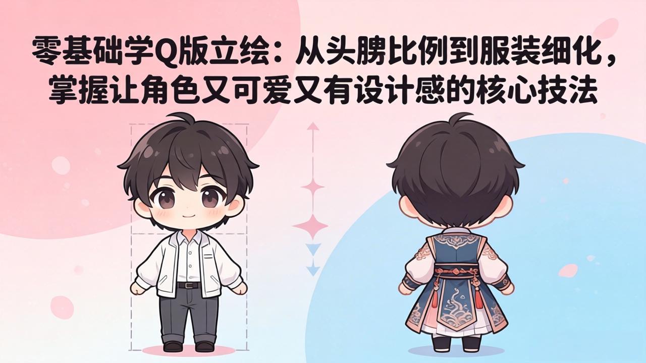 零基础学Q版立绘：从头身比例到服装细化，掌握让角色又可爱又有设计感的核心技法 - 佳梦网创 - 网创副业项目资源站-佳梦网创 - 网创副业项目资源站