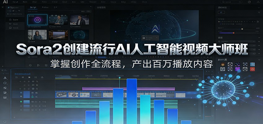 Sora2创建流行AI人工智能视频大师班，掌握创作全流程，产出百万播放内容 - 佳梦网创 - 网创副业项目资源站-佳梦网创 - 网创副业项目资源站