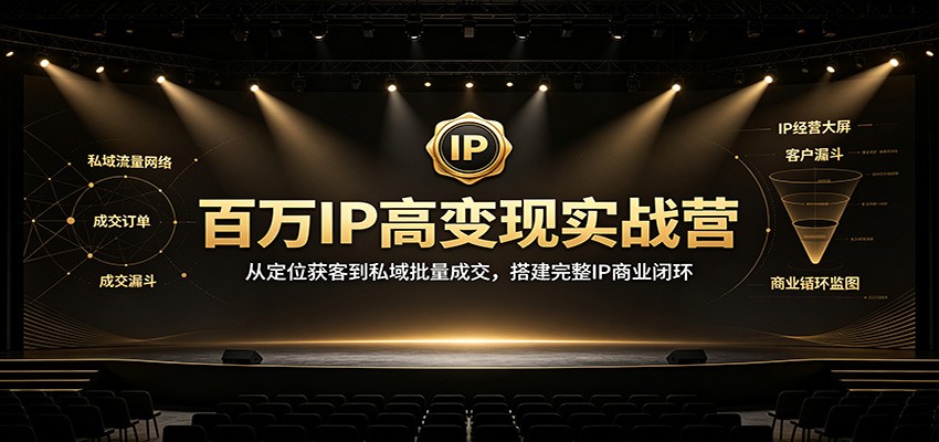 百万IP高变现实战营：从定位获客到私域批量成交，搭建完整IP商业闭环-佳梦网创 - 网创副业项目资源站