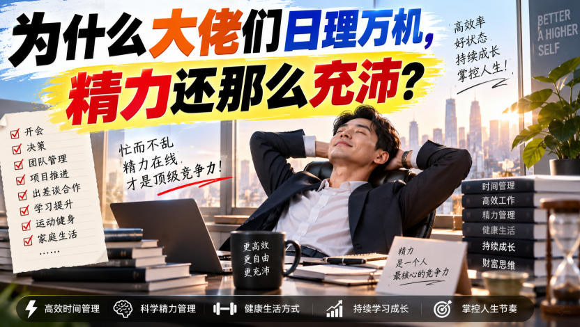 付费文章:为什么大佬们日理万机,精力还那么充沛?-佳梦网创 - 网创副业项目资源站