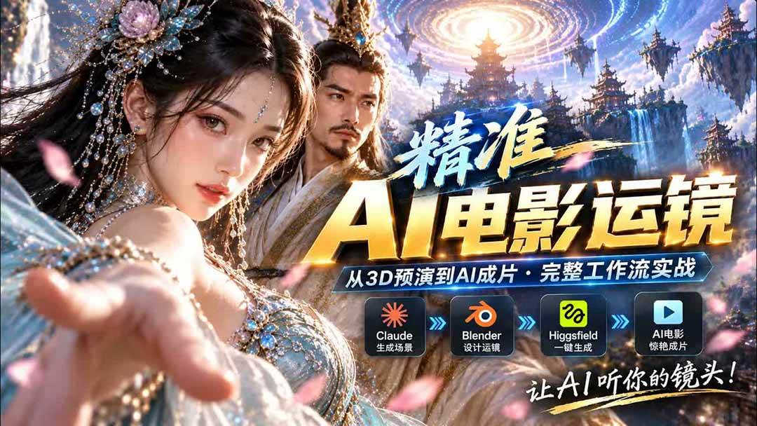 （20503期）AI视频终于能精准运镜了！Claude + Blender + Higgsfield 免费插件实测-佳梦网创 - 网创副业项目资源站