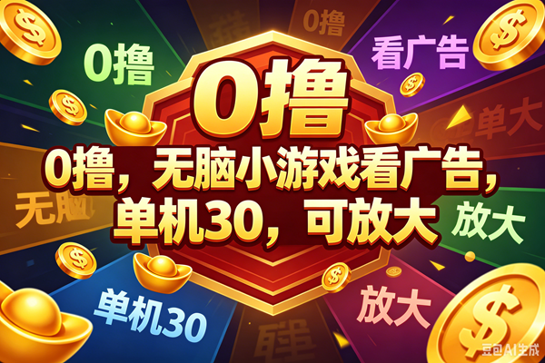 (18758期)0撸,腾讯出品,无脑小游戏看广告,单机30,可放大 (18758期)0撸,腾讯出品,无脑小游戏看广告,单机30,可放大