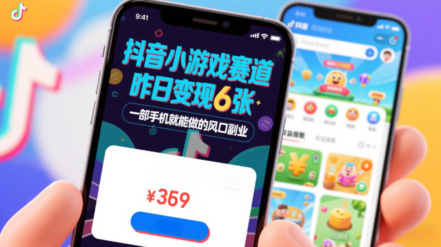 抖音小游戏赛道,昨日变现600+,零基础一部手机就能做的风口副业【揭秘】-佳梦网创 - 网创副业项目资源站