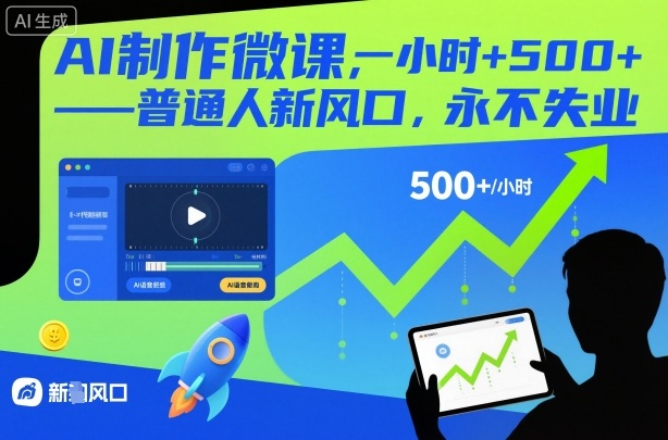 AI制作微课，一小时5张+，普通人新风口，永不失业 - 佳梦网创 - 网创副业项目资源站-佳梦网创 - 网创副业项目资源站