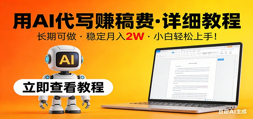 用AI代写赚稿费，详细教程，长期可做，稳定月入2W，小白轻松上手！ - 佳梦网创 - 网创副业项目资源站-佳梦网创 - 网创副业项目资源站