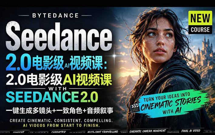 字节跳动的Seedance 2.0 AI电影视频生成制作教程，一键生成多镜头+一致角色+音频叙事-中英字幕 - 佳梦网创 - 网创副业项目资源站-佳梦网创 - 网创副业项目资源站