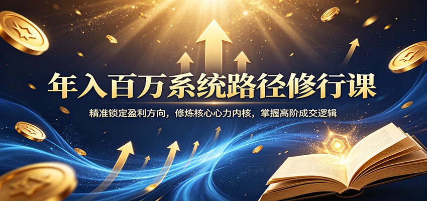 年入百万系统路径修行课:精准锁定盈利方向,修炼核心心力内核,掌握高阶成交逻辑-佳梦网创 - 网创副业项目资源站