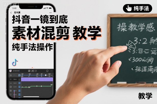 抖音一镜到底素材混剪教学，纯手法操作 - 佳梦网创 - 网创副业项目资源站-佳梦网创 - 网创副业项目资源站