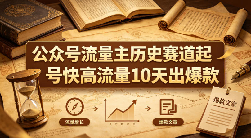 公众号流量主之历史赛道，起号快+高流量，10天就能出爆款！ - 佳梦网创 - 网创副业项目资源站-佳梦网创 - 网创副业项目资源站