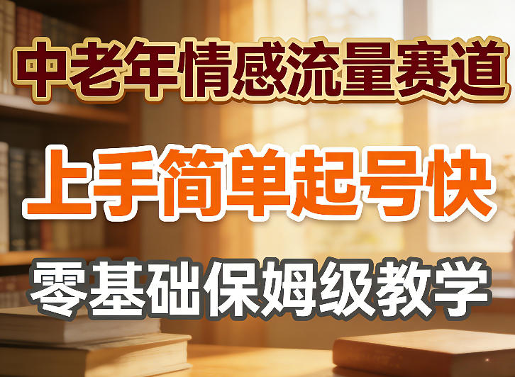中老年情感流量赛道，上手简单起号快，零基础保姆级教学 - 佳梦网创 - 网创副业项目资源站-佳梦网创 - 网创副业项目资源站