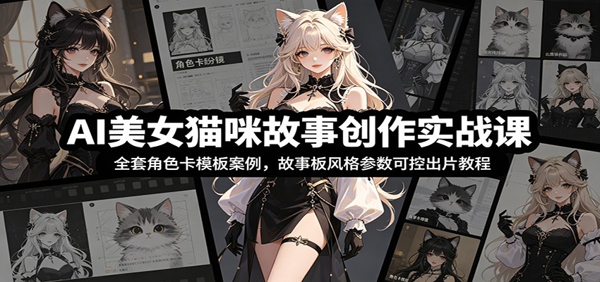 AI美女猫咪故事创作实战课:全套角色卡模板案例,故事板风格参数可控出片教程 AI美女猫咪故事创作实战课:全套角色卡模板案例,故事板风格参数可控出片教程