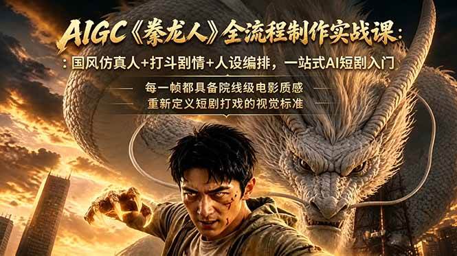 （18849期）AIGC《豢龙人》全流程制作实战课：国风仿真人+打斗剧情+人设编排，一站式AI短剧入门 - 佳梦网创 - 网创副业项目资源站-佳梦网创 - 网创副业项目资源站