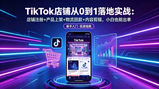 （18862期）TikTok店铺从0到1落地实战：店铺注册+产品上架+物流回款+内容剪辑，小白也能出单 - 佳梦网创 - 网创副业项目资源站-佳梦网创 - 网创副业项目资源站