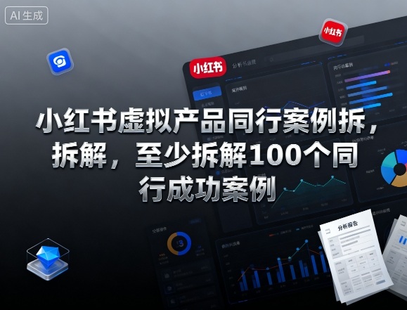 小红书虚拟产品同行案例拆解，至少拆解100个同行成功案例（完结） - 佳梦网创 - 网创副业项目资源站-佳梦网创 - 网创副业项目资源站