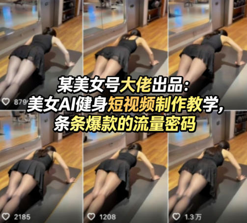 某美女号大佬出品：美女AI健身短视频制作教学，条条爆款的流量密码 - 佳梦网创 - 网创副业项目资源站-佳梦网创 - 网创副业项目资源站