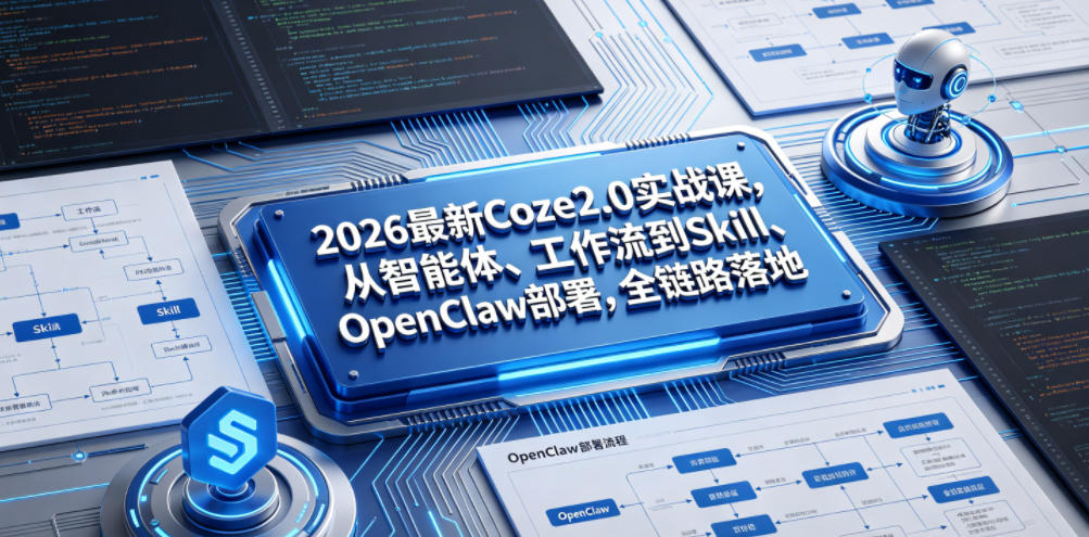 2026最新Coze2.0实战课，从智能体、工作流到Skill、OpenClaw部署，全链路落地-佳梦网创 - 网创副业项目资源站