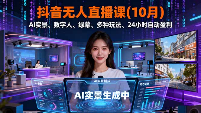 抖音无人直播课(10月 - 佳梦网创 - 网创副业项目资源站-佳梦网创 - 网创副业项目资源站