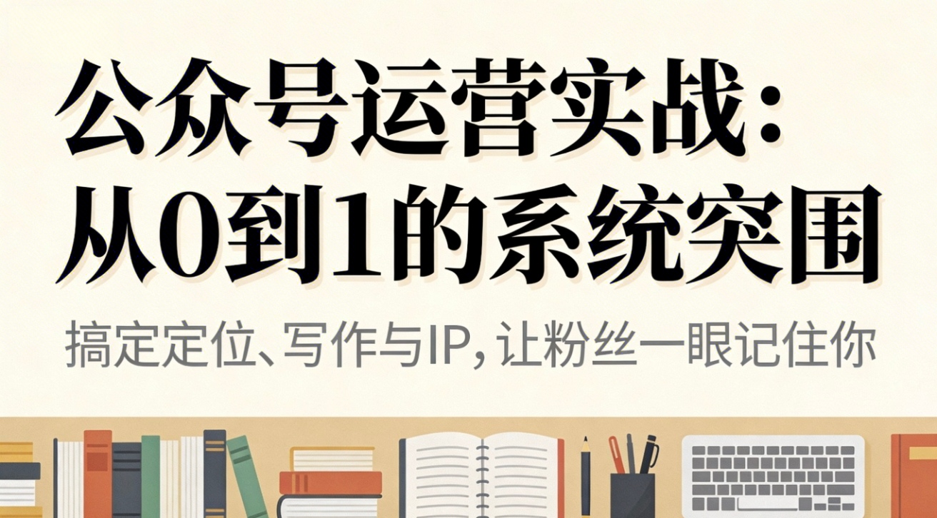 公众号运营实战：从0到1的系统突围 - 佳梦网创 - 网创副业项目资源站-佳梦网创 - 网创副业项目资源站
