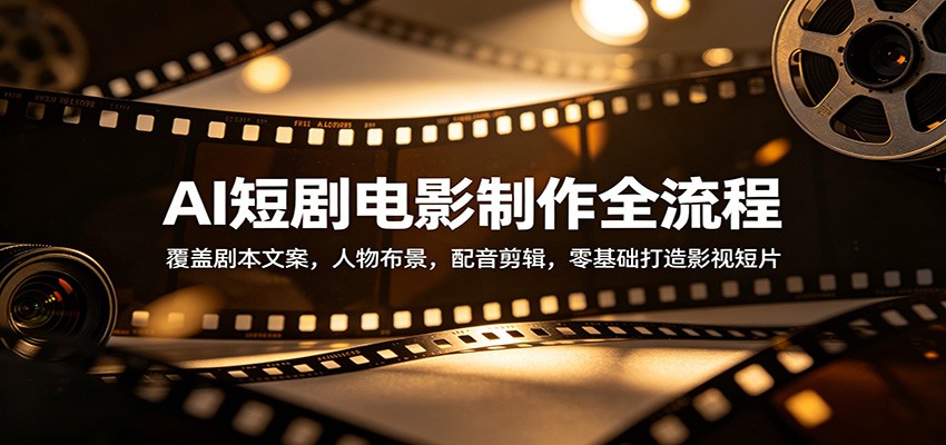 AI短剧电影制作全流程:覆盖剧本文案,人物布景,配音剪辑,零基础打造影视短片-佳梦网创 - 网创副业项目资源站