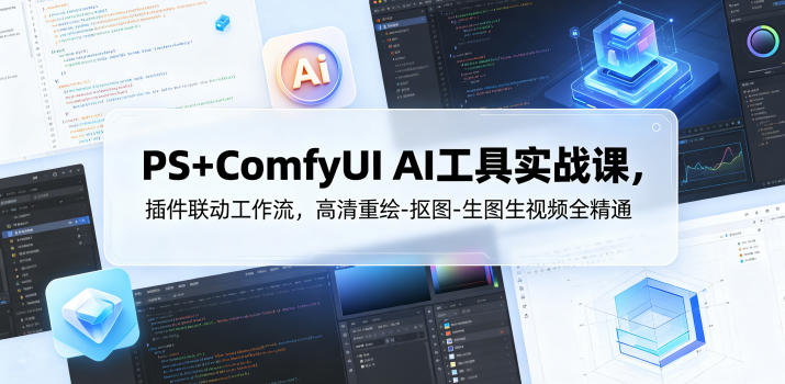 PS+ComfyUI AI工具实战课，插件联动工作流，高清重绘-抠图-生图生视频全精通 - 佳梦网创 - 网创副业项目资源站-佳梦网创 - 网创副业项目资源站