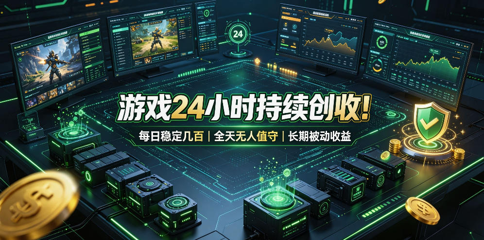 游戏24小时持续创收！每日稳定几百，全天无人值守，长期被动收益【揭秘】 - 佳梦网创 - 网创副业项目资源站-佳梦网创 - 网创副业项目资源站