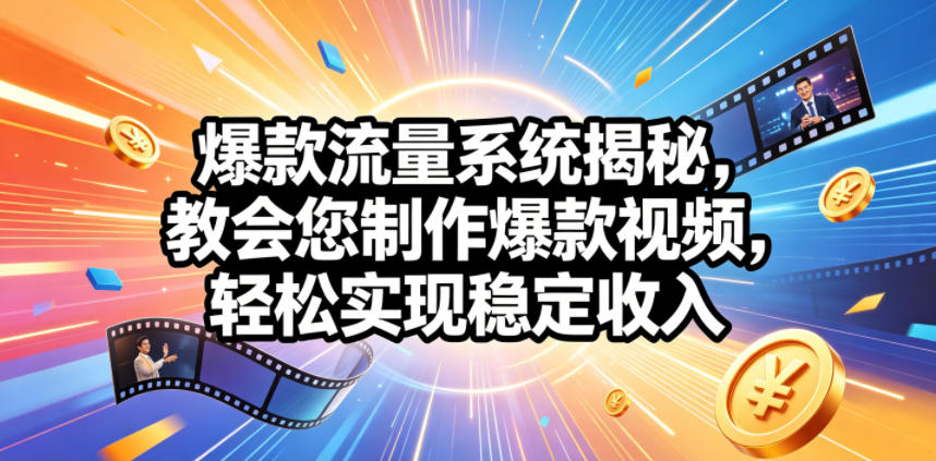 爆款流量系统揭秘，教会您制作爆款视频，轻松实现稳定收入【原创双语字幕】-佳梦网创 - 网创副业项目资源站
