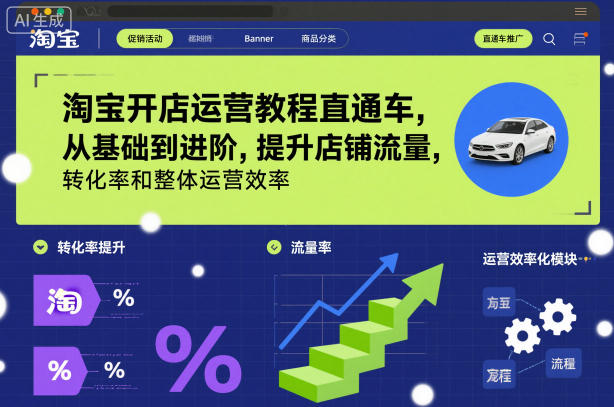 淘宝开店运营教程直通车，从基础到进阶，提升店铺流量，转化率和整体运营效率（更新26年3月） - 佳梦网创 - 网创副业项目资源站-佳梦网创 - 网创副业项目资源站