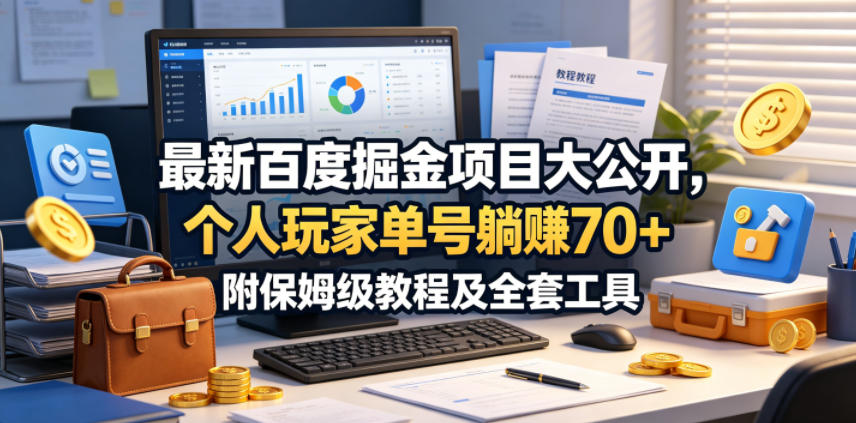 最新百度掘金项目大公开，个人玩家单号躺賺70+，附保姆级教程及全套工具【揭秘】 - 佳梦网创 - 网创副业项目资源站-佳梦网创 - 网创副业项目资源站