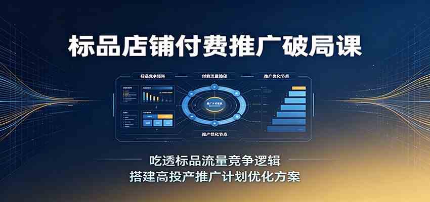 标品店铺付费推广破局课:吃透标品流量竞争逻辑,搭建高投产推广计划优化方案-佳梦网创 - 网创副业项目资源站