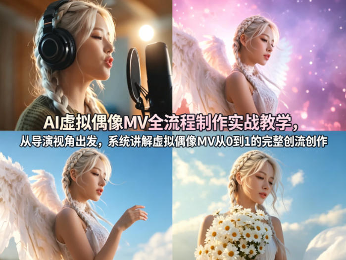 AI虚拟偶像MV全流程制作实战教学，从导演视角出发，系统讲解虚拟偶像MV从0到1的完整创作流程 - 佳梦网创 - 网创副业项目资源站-佳梦网创 - 网创副业项目资源站
