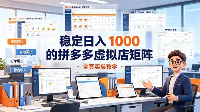 （19253期）稳定日入 1000 的拼多多虚拟店矩阵，全套实操教学 - 佳梦网创 - 网创副业项目资源站-佳梦网创 - 网创副业项目资源站