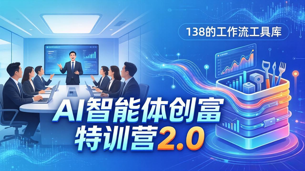 AI智能体创富训练营2.0:3天闭门直播+视频课+工具库,从0到1搭建智能体附138个工作流-佳梦网创 - 网创副业项目资源站