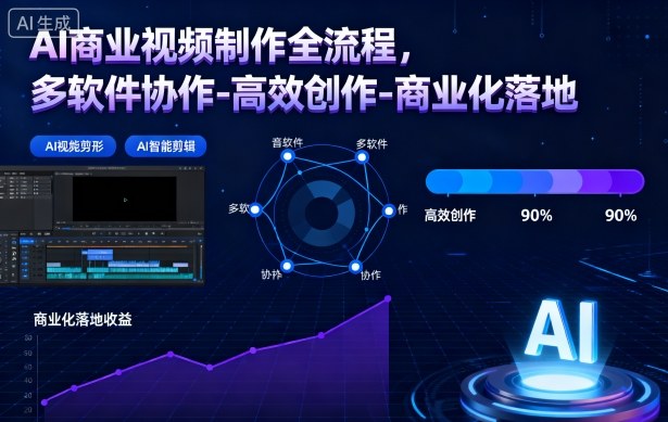 AI商业视频制作全流程，多软件协作-高效创作-商业化落地 - 佳梦网创 - 网创副业项目资源站-佳梦网创 - 网创副业项目资源站
