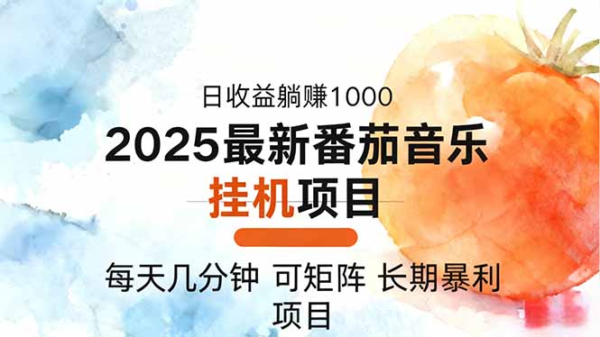 2025年最新番茄音乐人挂机项目,每天几分钟,月入1000+,可矩阵,一台…-佳梦网创 - 网创副业项目资源站