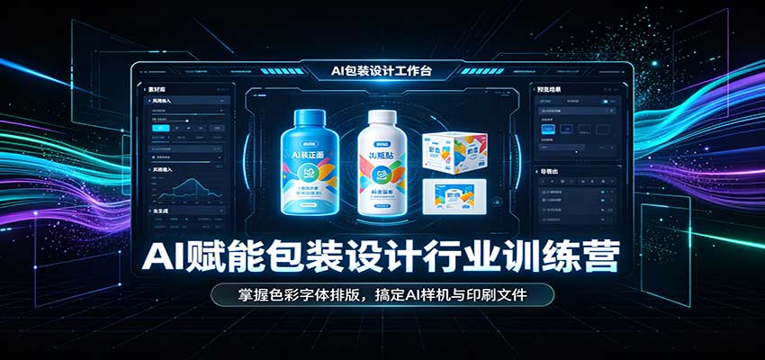 AI赋能包装设计行业训练营：掌握色彩字体排版，搞定AI样机与印刷文件-佳梦网创 - 网创副业项目资源站