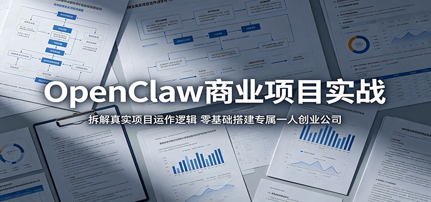OpenClaw商业项目实战：拆解真实项目运作逻辑，零基础搭建专属一人创业公司 - 佳梦网创 - 网创副业项目资源站-佳梦网创 - 网创副业项目资源站