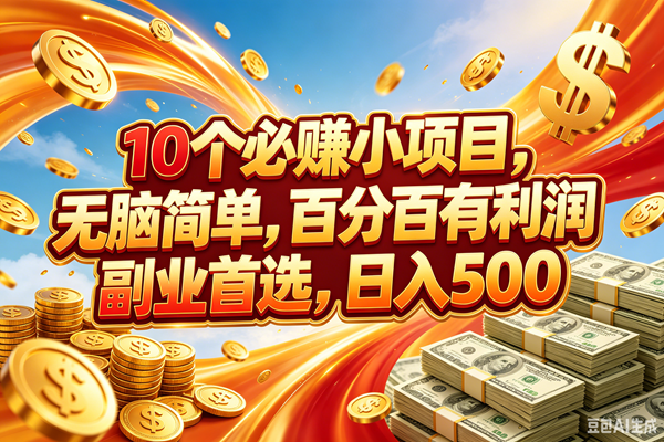 （18918期）10个必赚的小项目，百分百赚元子，无脑简单，副业首选，日入500+-佳梦网创 - 网创副业项目资源站