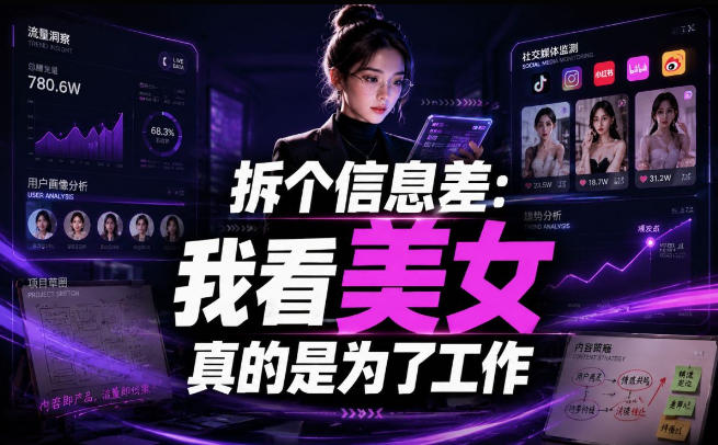 【理直气壮】我给看美女找了一个非常恰当的理由，信息差项目 - 佳梦网创 - 网创副业项目资源站-佳梦网创 - 网创副业项目资源站
