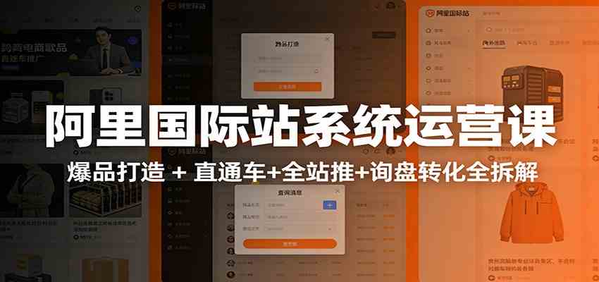 阿里国际站运营实战课:从店铺布局到TOP10旺铺,数据化运营,推广全攻略-佳梦网创 - 网创副业项目资源站