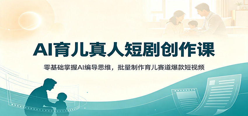 AI育儿真人短剧创作课：零基础掌握AI编导思维，批量制作育儿赛道爆款短视频 - 佳梦网创 - 网创副业项目资源站-佳梦网创 - 网创副业项目资源站