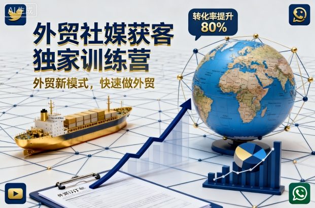 外贸社媒获客独家训练营，外贸新模式，快速做外贸(更新26年4月)-佳梦网创 - 网创副业项目资源站