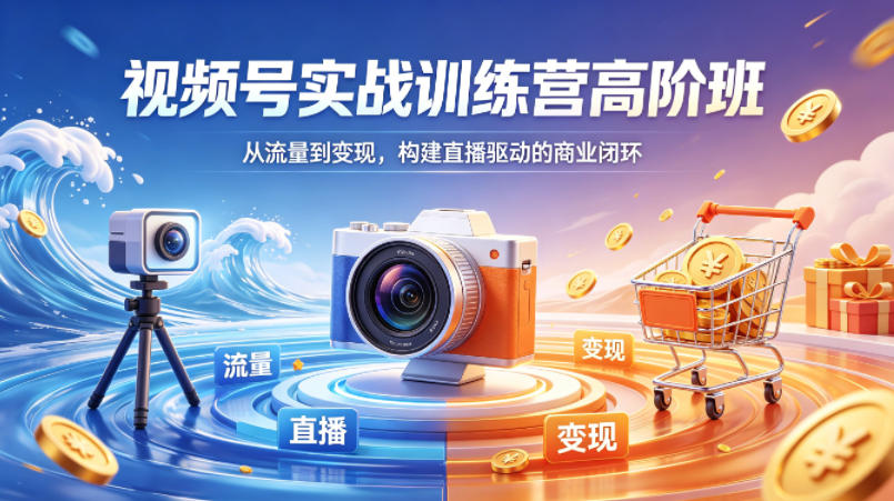 视频号实战训练营高阶班，从流量到变现，构建直播驱动的商业闭环（26年4月） - 佳梦网创 - 网创副业项目资源站-佳梦网创 - 网创副业项目资源站