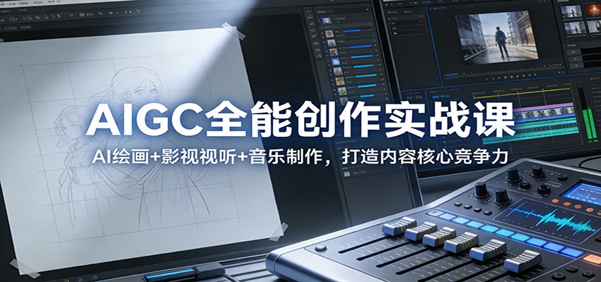 AIGC全能创作实战课：AI绘画+影视视听+音乐制作，打造内容核心竞争力 - 佳梦网创 - 网创副业项目资源站-佳梦网创 - 网创副业项目资源站
