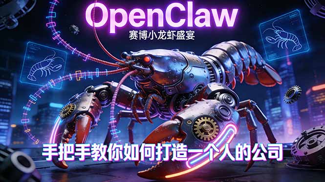 OpenClaw，小龙虾-从产品到爆款的成长之路，手把手教你如何打造一个人的公司 - 佳梦网创 - 网创副业项目资源站-佳梦网创 - 网创副业项目资源站