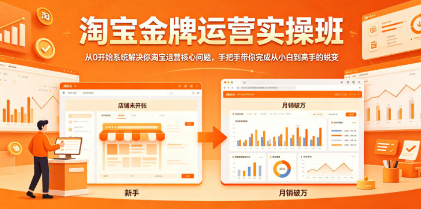 淘宝金牌运营实操班,从0开始系统解决你淘宝运营核心问题,手把手带你完成从小白到高手的蜕变 淘宝金牌运营实操班,从0开始系统解决你淘宝运营核心问题,手把手带你完成从小白到高手的蜕变