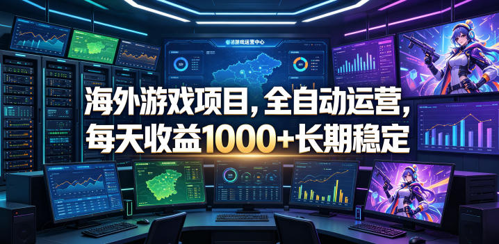 海外游戏项目,全自动运营,每天收益1000+长期稳定【揭秘】-佳梦网创 - 网创副业项目资源站