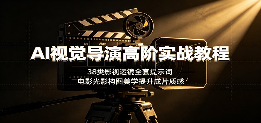 AI视觉导演高阶实战教程：38类影视运镜全套提示词，电影光影构图美学提升成片质感 - 佳梦网创 - 网创副业项目资源站-佳梦网创 - 网创副业项目资源站