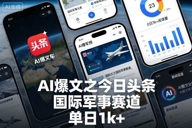 AI爆文之今日头条，国际军事赛道，单日1k+ - 佳梦网创 - 网创副业项目资源站-佳梦网创 - 网创副业项目资源站
